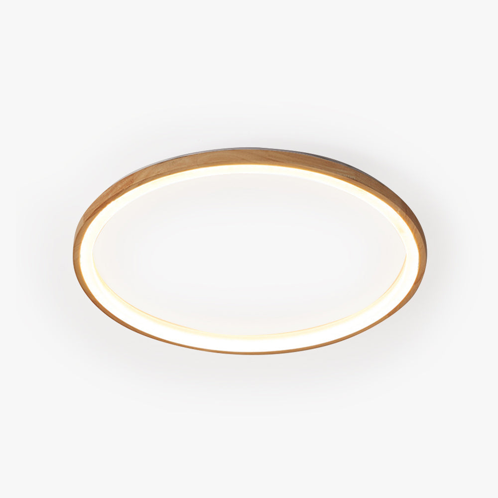 Muto-loftlampe i træ med indvendig glorie