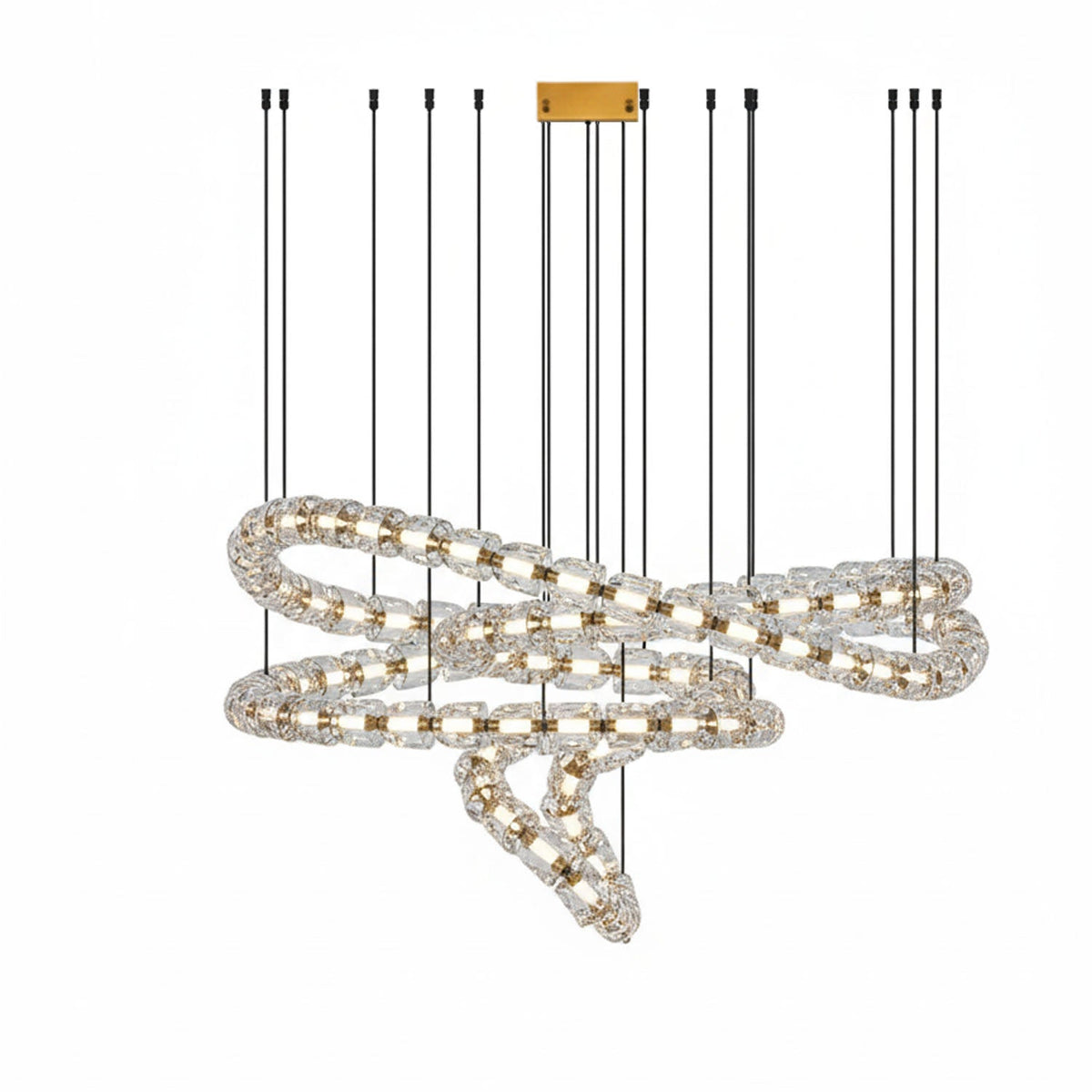 Candeeiro de teto de cristal dourado Nexus
