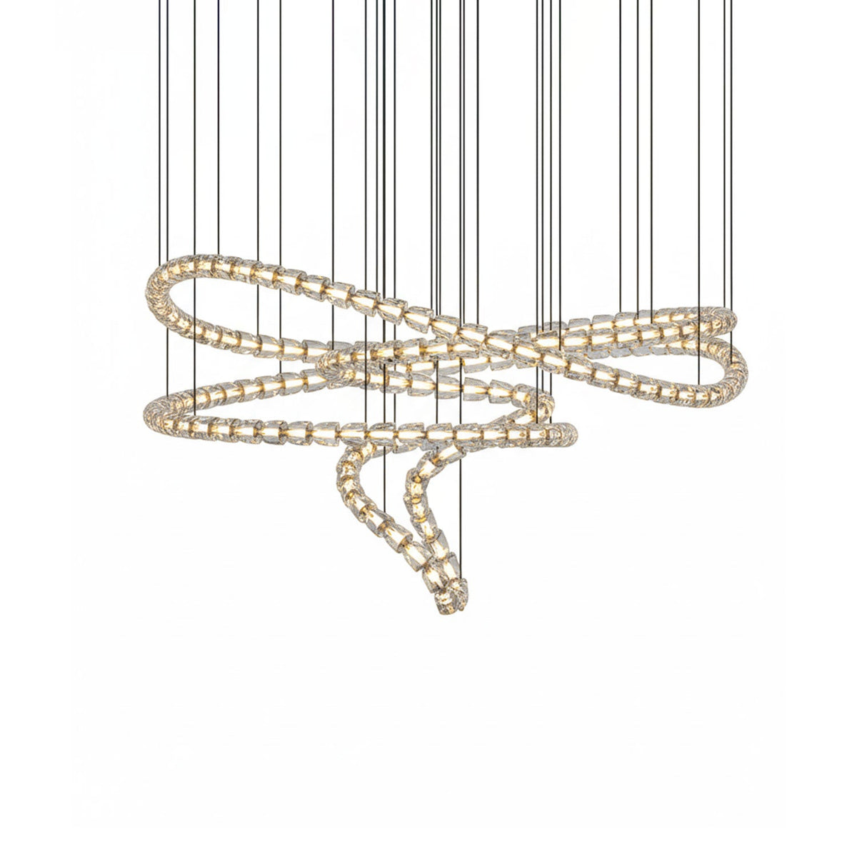 Candeeiro de teto de cristal dourado Nexus