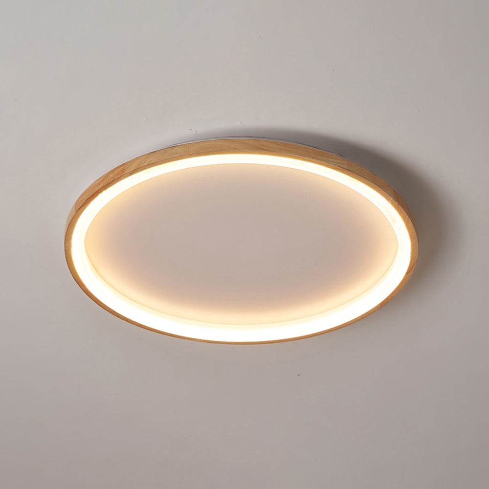 Muto-loftlampe i træ med indvendig glorie