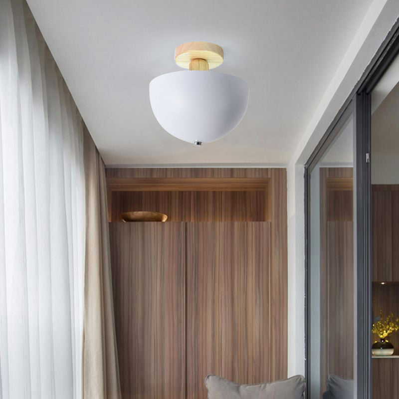 Muto Modern LED Wood Dome Ceiling Light
