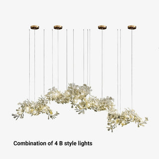 Olivia Design Ginkgo Blad Metall Keramisk LED Ljuskrona Vardagsrum Sovrum