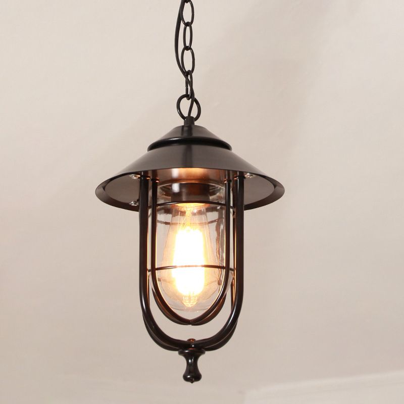 Ray retro-lanternependellampe i metal, sort/bronzefarvet