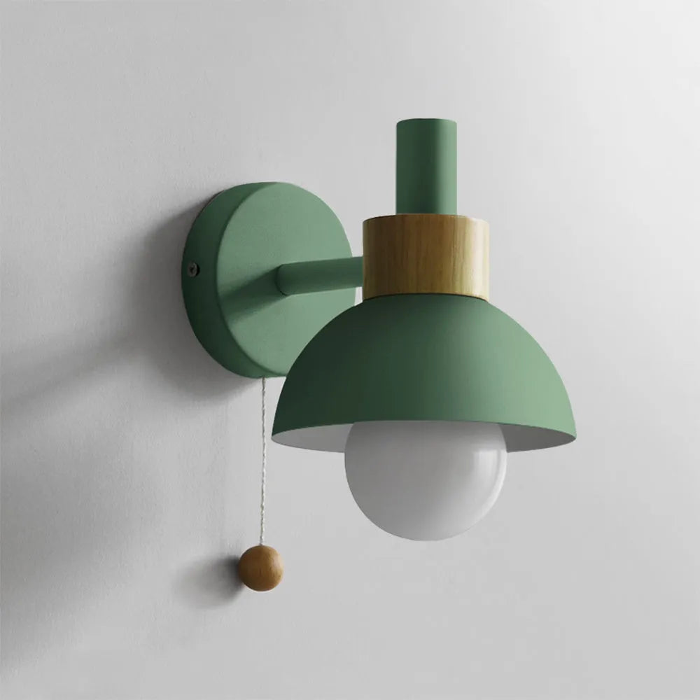 Valentina Modern LED Wall Lamp Metal Glass Bedroom White/Yellow/Pink/Green