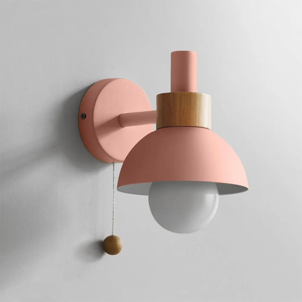 Valentina Modern LED Wall Lamp Metal Glass Bedroom White/Yellow/Pink/Green