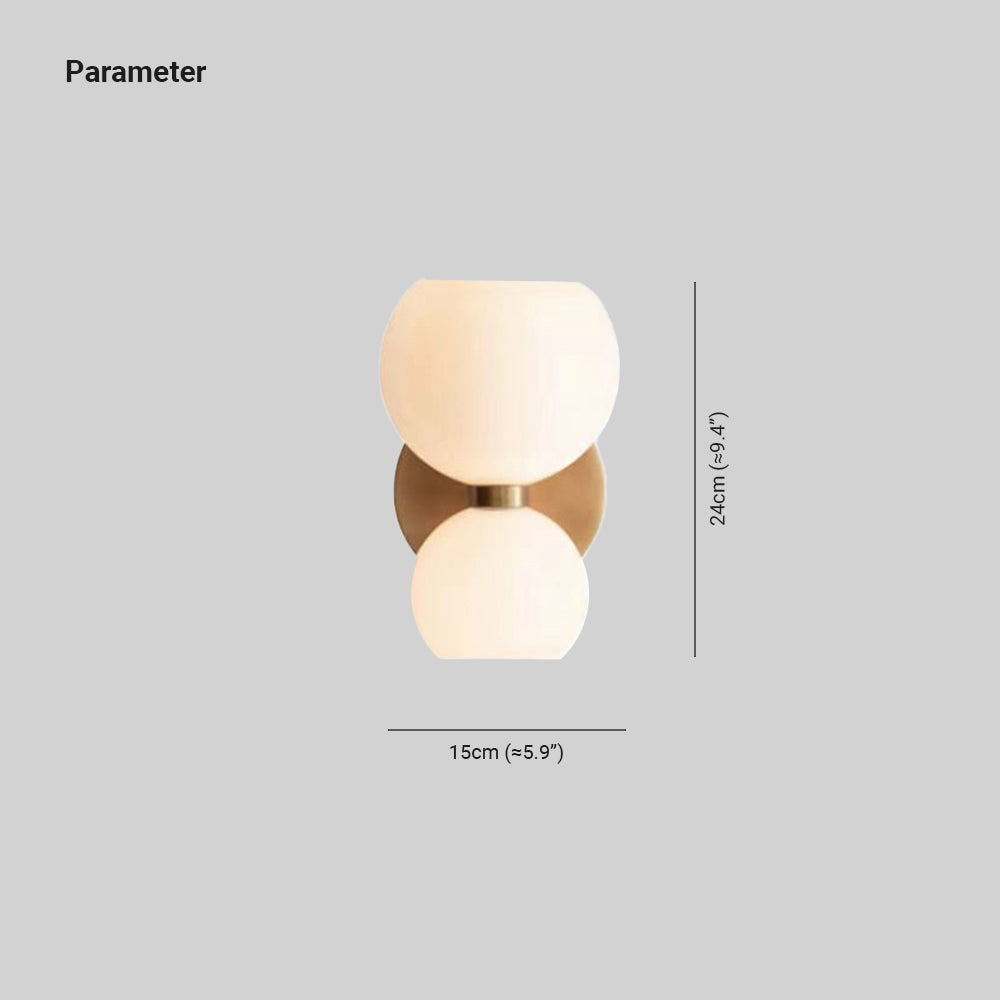 Valentina moderne timeglasformet LED-væglampe i metal/glas, hvid, stue