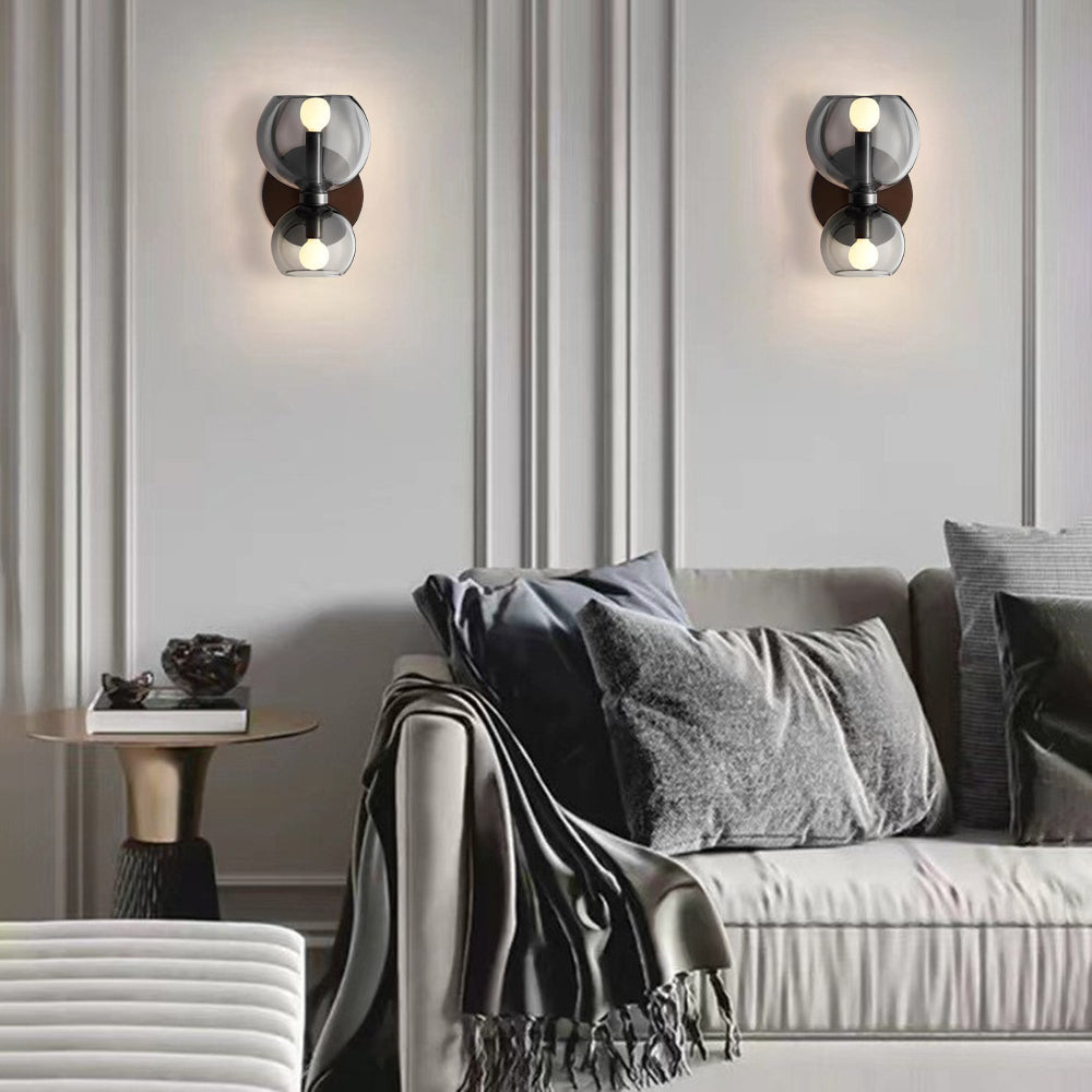 Valentina moderne timeglasformet LED-væglampe i metal/glas, hvid, stue