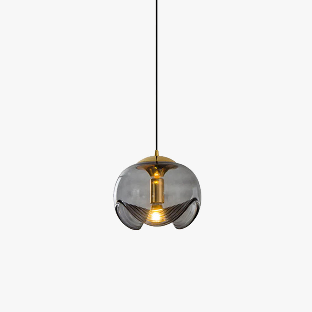 Valentina designad LED-klotpendellampa i svart glas för bardisk
