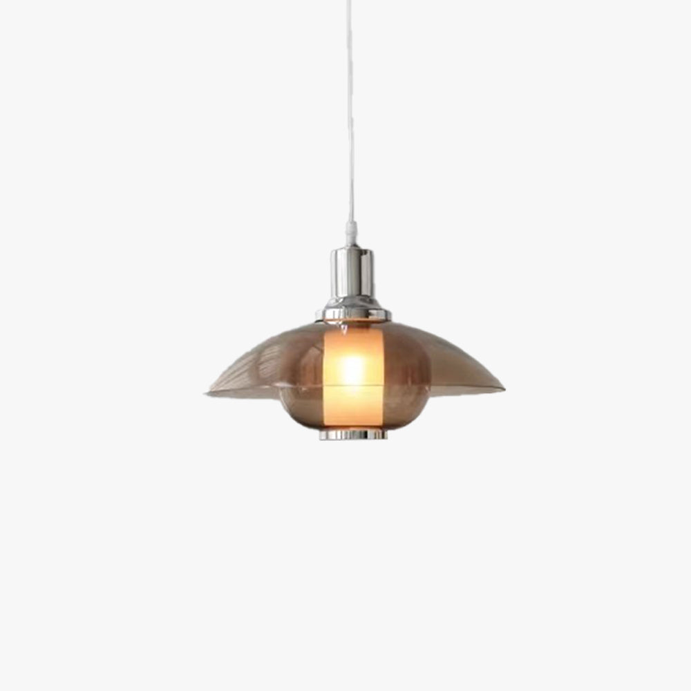Arisha moderne rund LED-pendellampe i brunt glas, stue