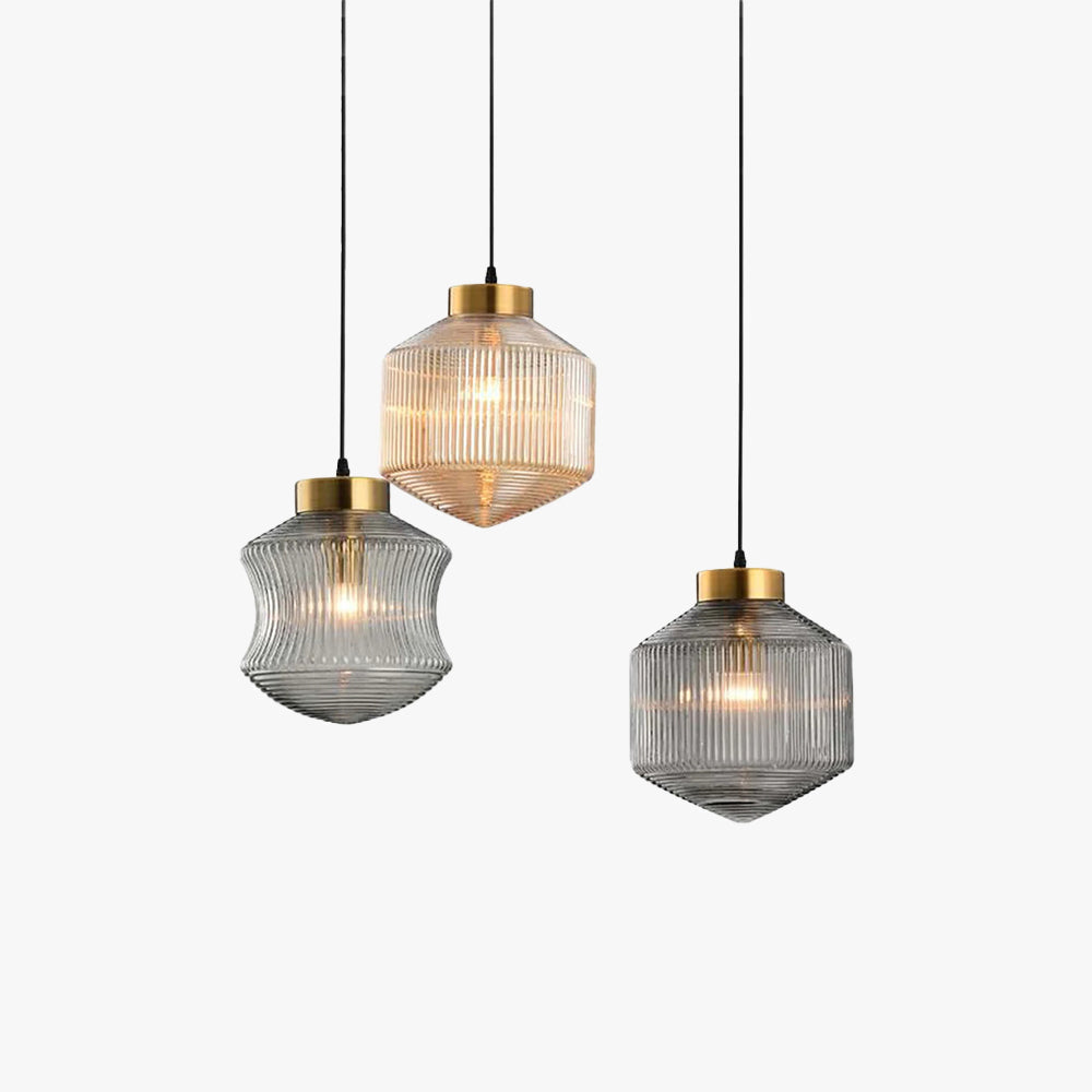 Valentina moderne LED-pendellampe i røggråt glas, soveværelse