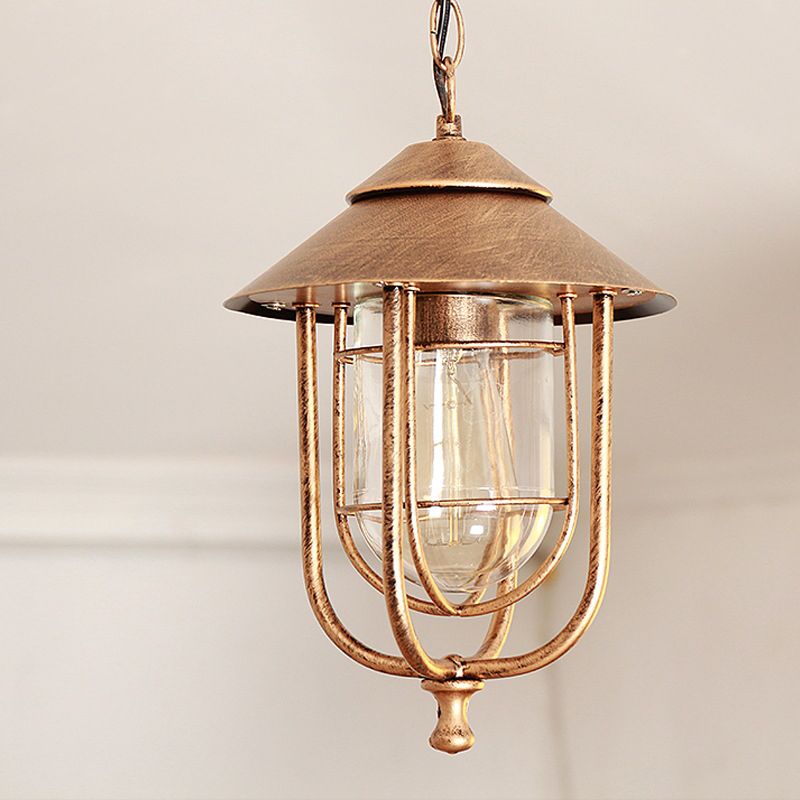 Ray retro-lanternependellampe i metal, sort/bronzefarvet