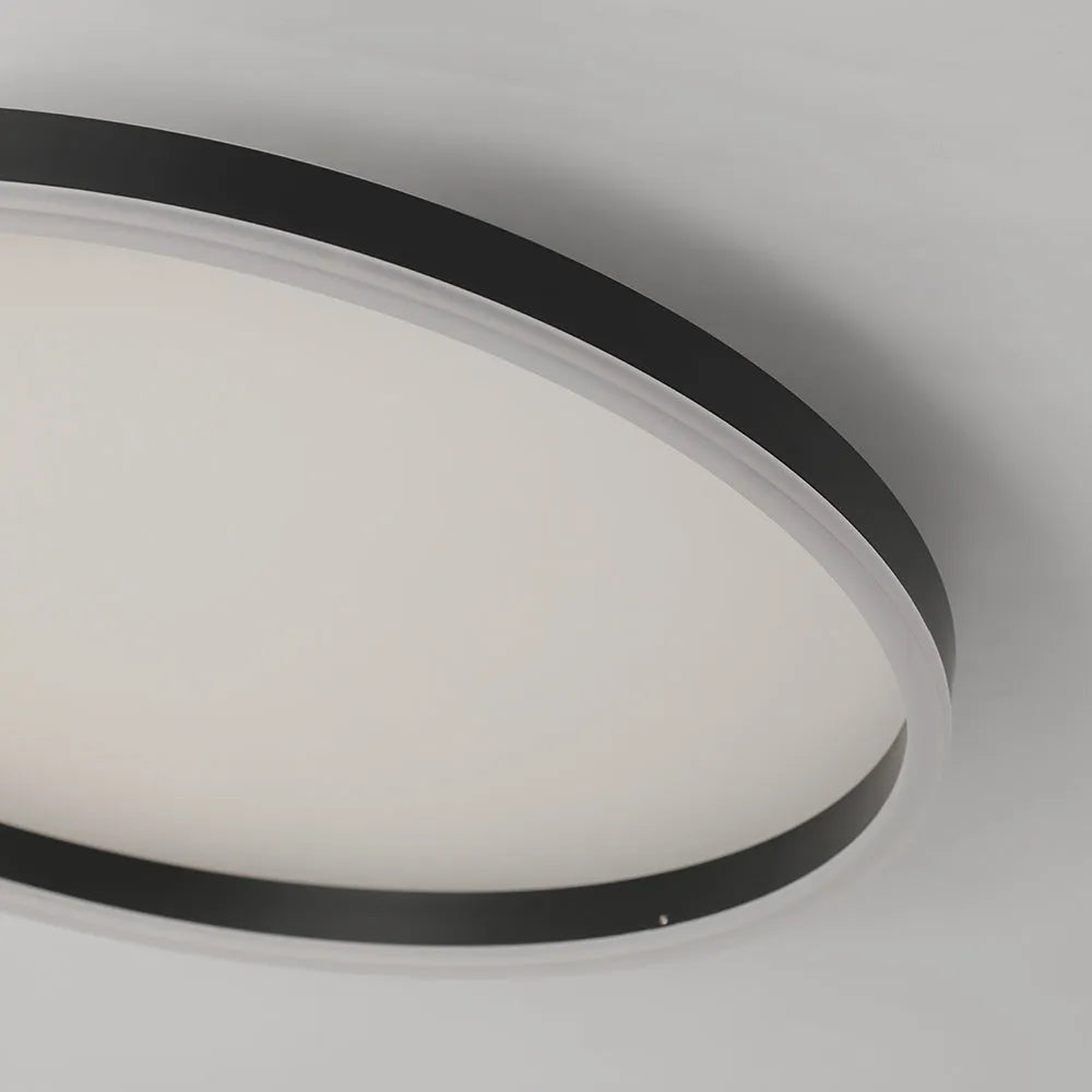 Arisha minimalistisk ringformet loftlampe i metal, sort