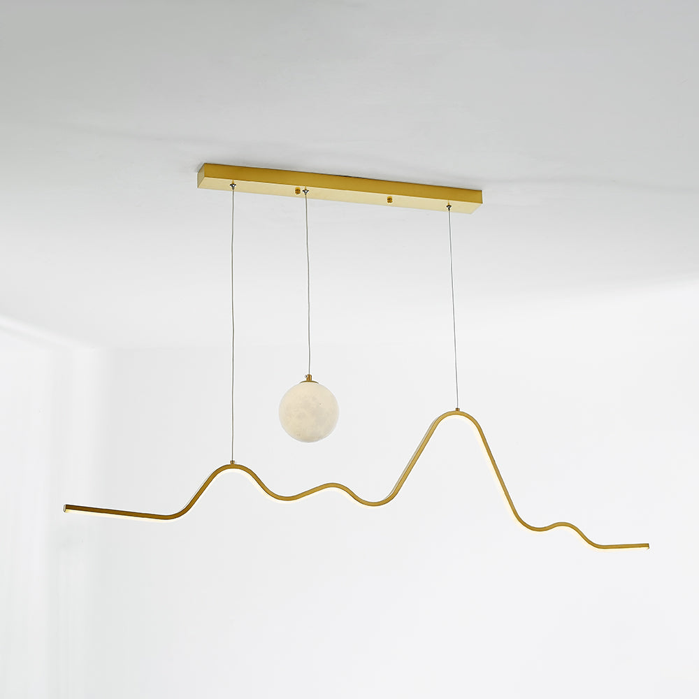 Arisha minimalistinen aaltoileva metallinen riippuvalaisin, musta/valkoinen/kulta