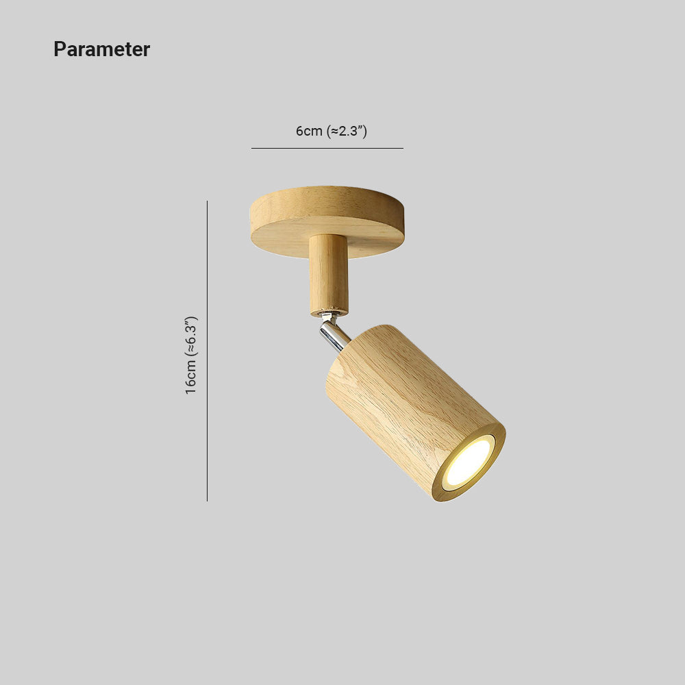 Muto modern justerbar LED-takspotlight i trä