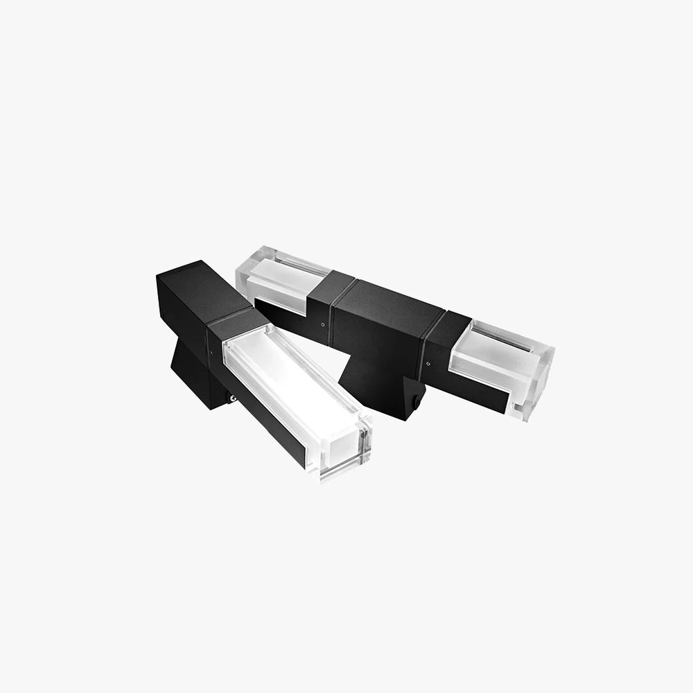 Ray Modern Rectangular Double- Head Metal Outdoor Wall Lamp