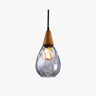 Avi Design Droppe Glas Trä LED Pendellampa Matbord Vardagsrum Köksö