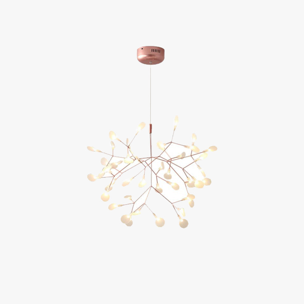 Lior unik Sputnik-ljuskrona i art déco-stil med eldflugor, vardagsrum/sovrum