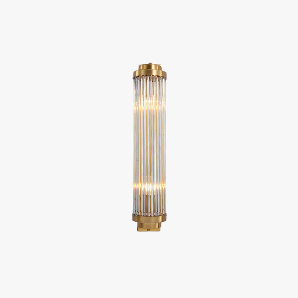Ray modern cylindrisk vägglampa i metall/ kristall, guld