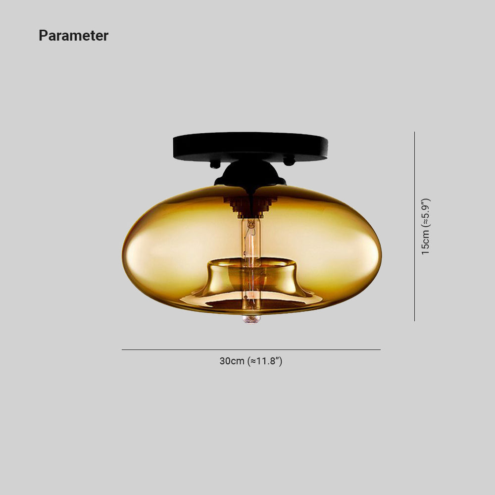 Valentina industriel art deco-globe indbygget loftslampe til stuen