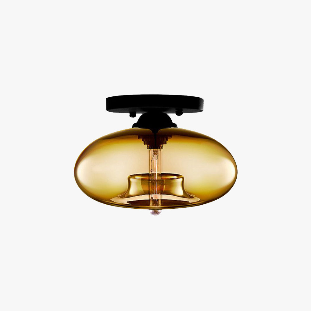 Valentina industriel art deco-globe indbygget loftslampe til stuen