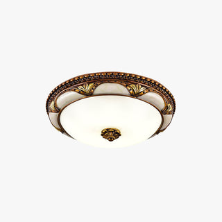 Alessio Retro Blomma LED Taklampa Resin/Glas Antik Mässing Vardagsrum/Sovrum