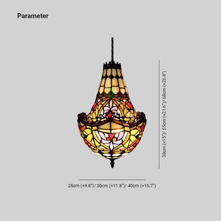 Eryn Vintage Konstdekor Metall/Glas Pendellampor, Färgglad