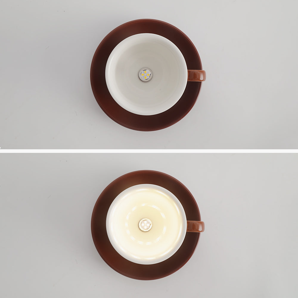 Aria Modern Coffee Cups Ceramic Flush Ceiling Lighting