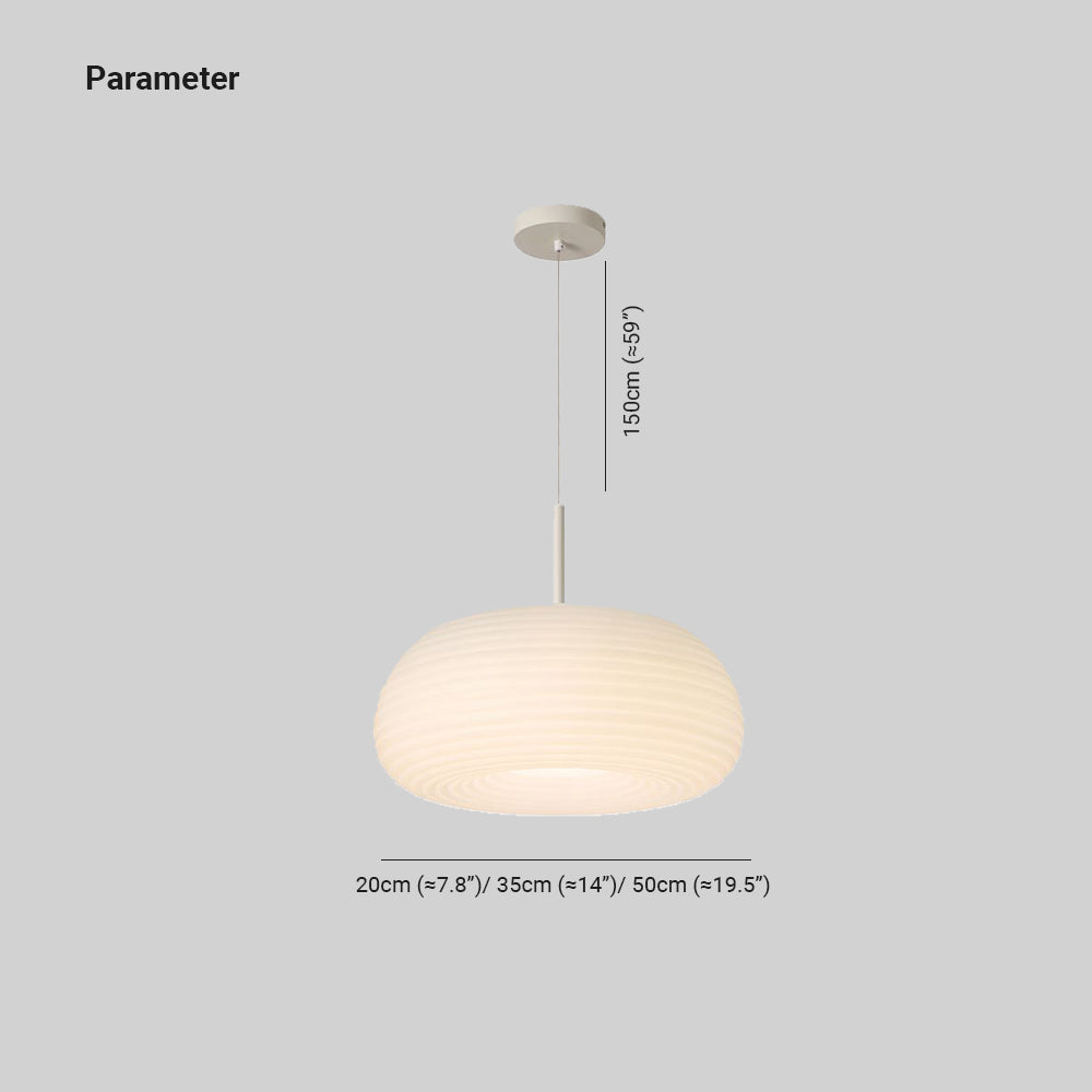 Zoriel Pendant Light White Glass Drum Shape