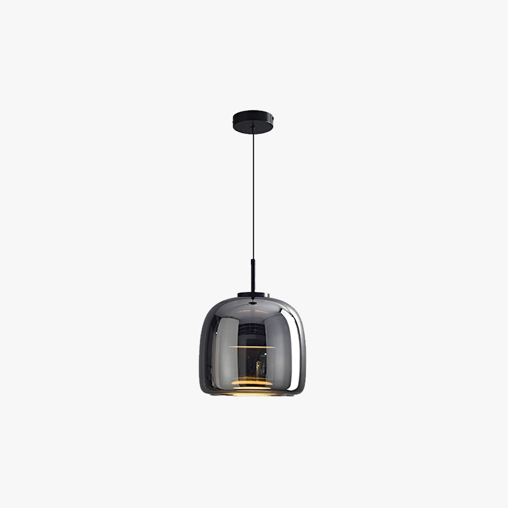 June Minimalist Pendant Light Glass Smoke Gray