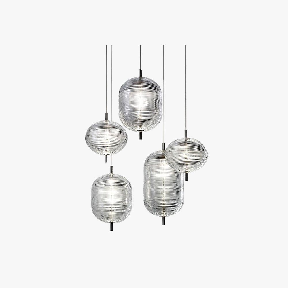 Valentina modern designad art déco-pendellampa, svart/guld