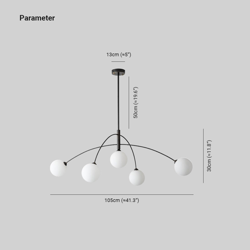 Valentina modern pendellampa med klot, metall/glas, svart/guldfärgad, sovrum