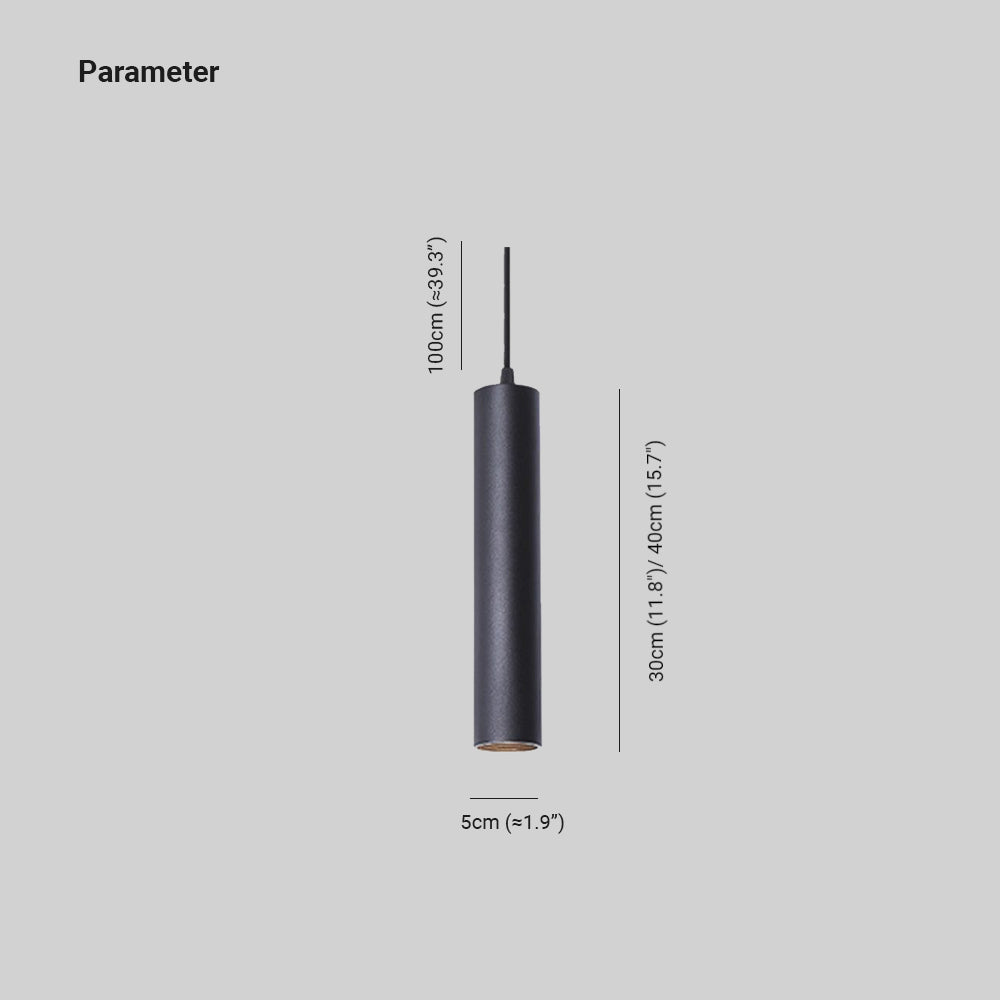 Solira Pendant Light Modern Cylinder Shape Linear Black
