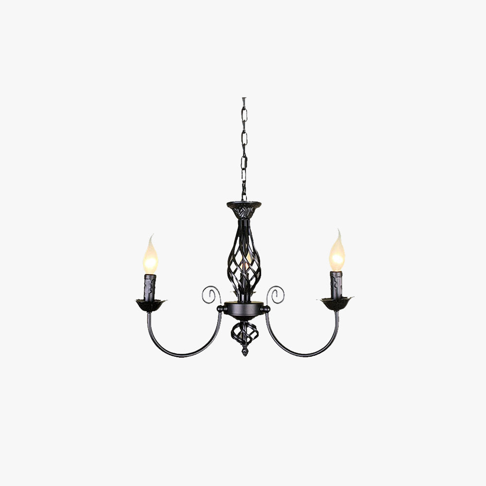 Silva retro pendellampa med ljus, metall/glas, svart/vit, restaurang