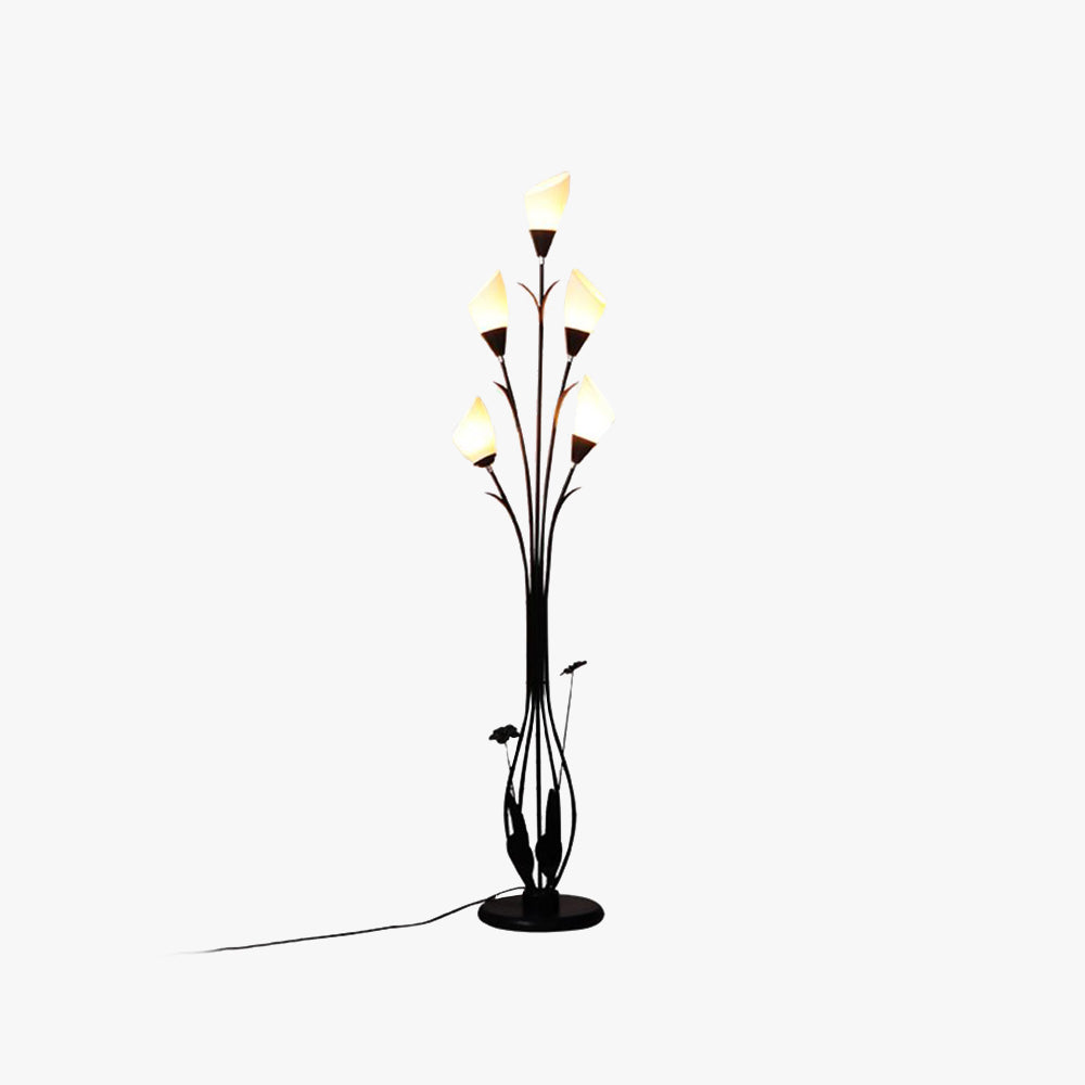 Bella Flower Branching Black Floor Lamp, Living Room