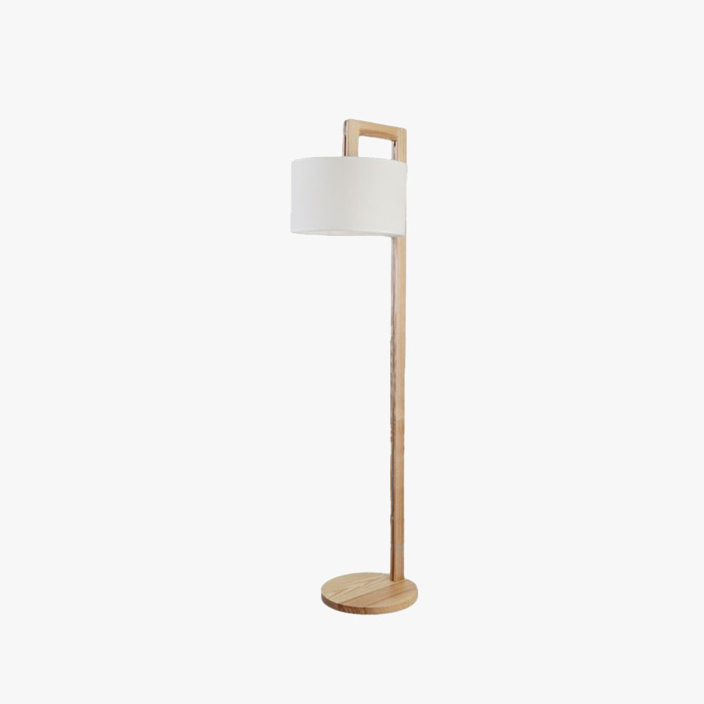 Ozawa japansk gulvlampe med retvinklet arm, beige, træ/stof