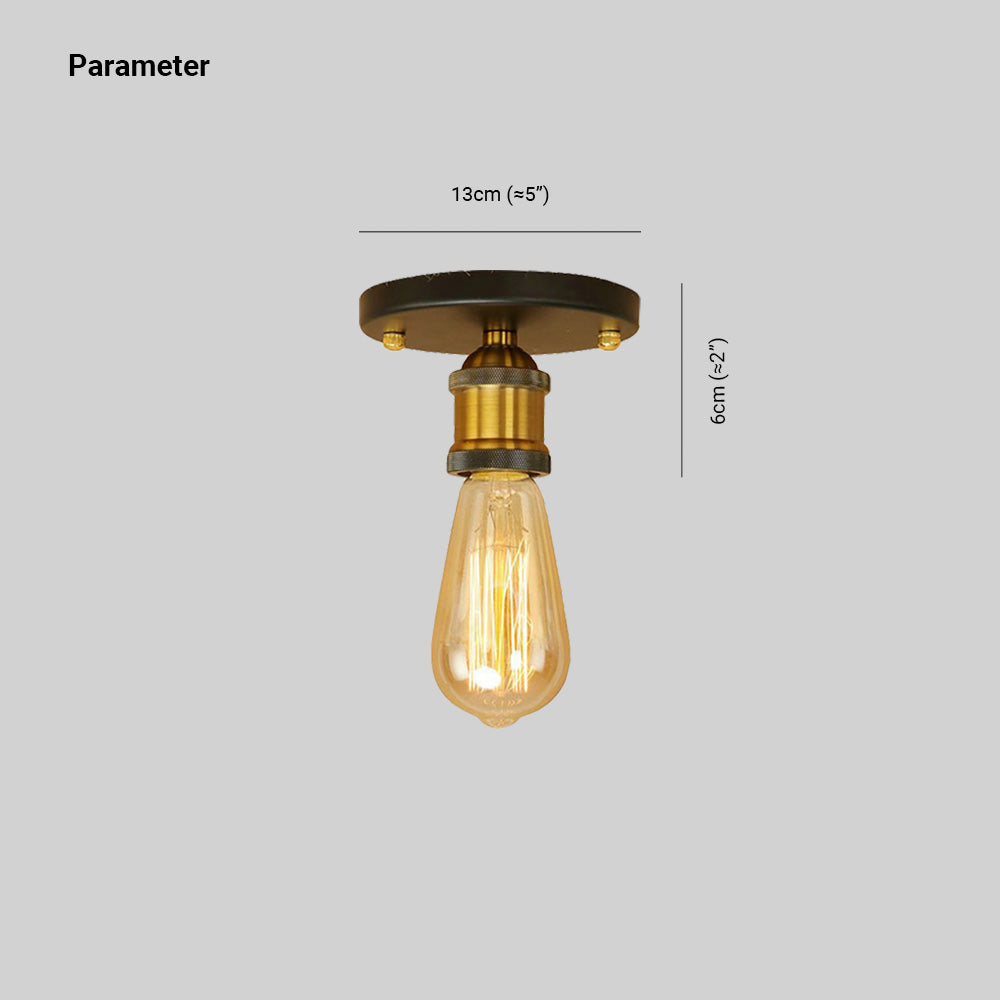 Silva retro vintage-loftslampe til delvis direkte montering med pære