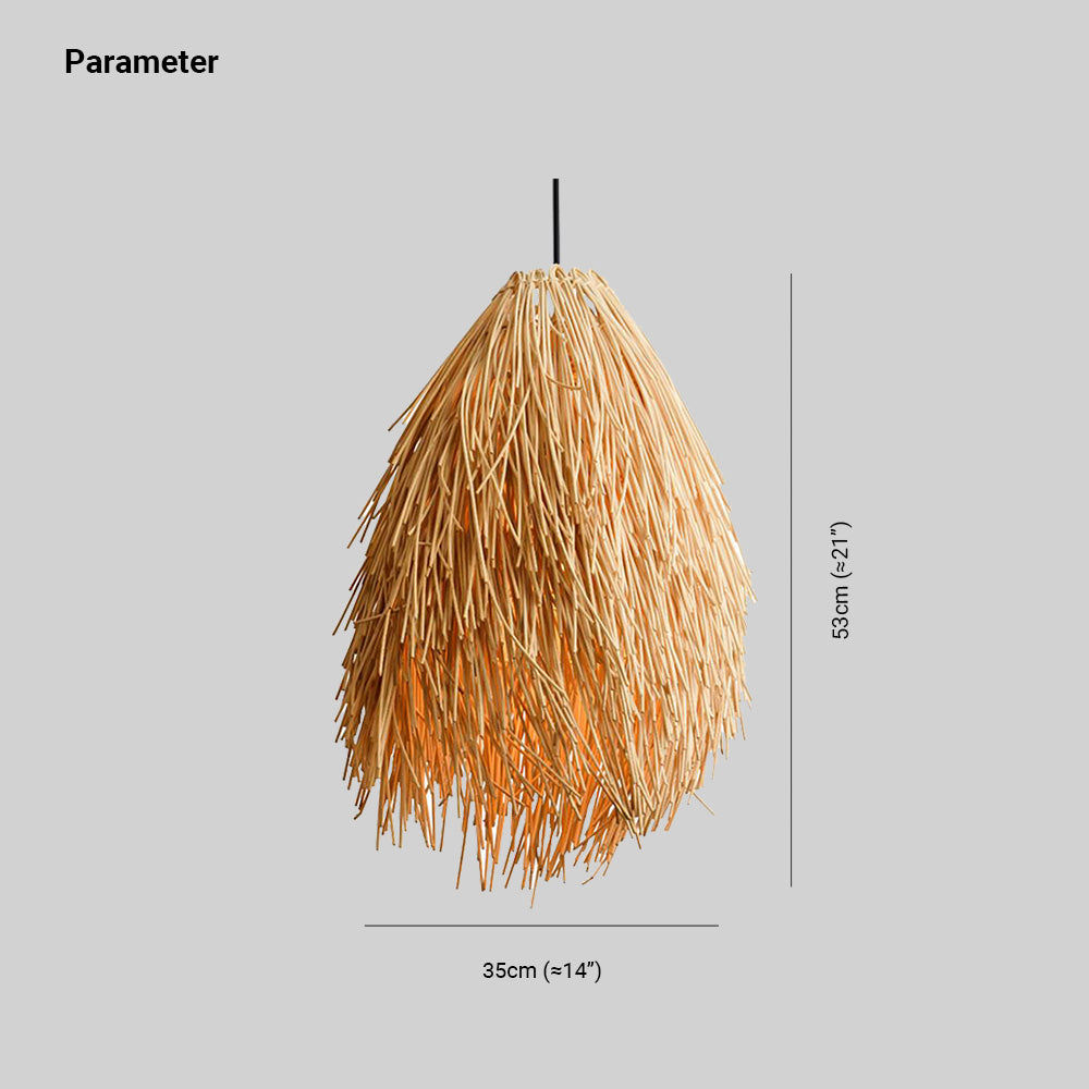 Muto designerpendel med håndlavet flet, rattan