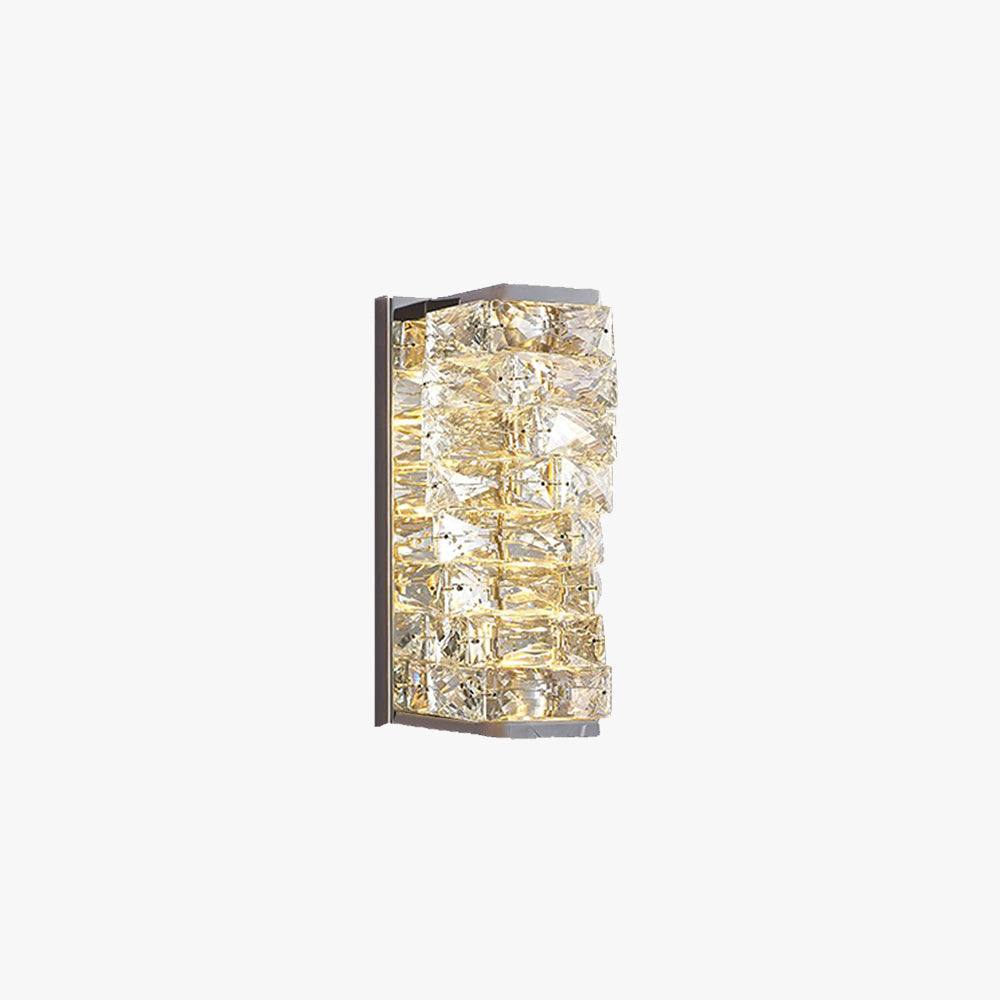 Kristy modern rektangulär LED-vägglampa i metall och kristall för sminkbord