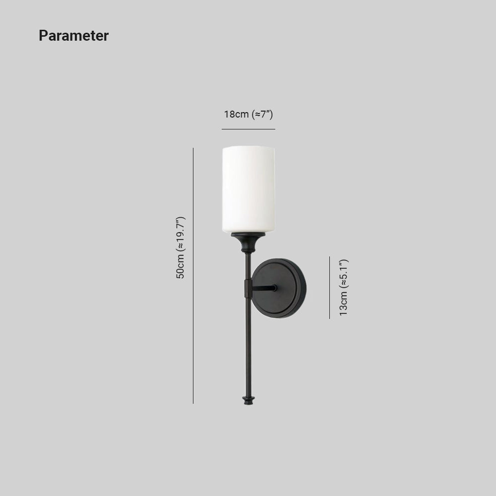 Tiffany nordisk minimalistisk vägglampa för sminkbord i metall och glas, svart/silver