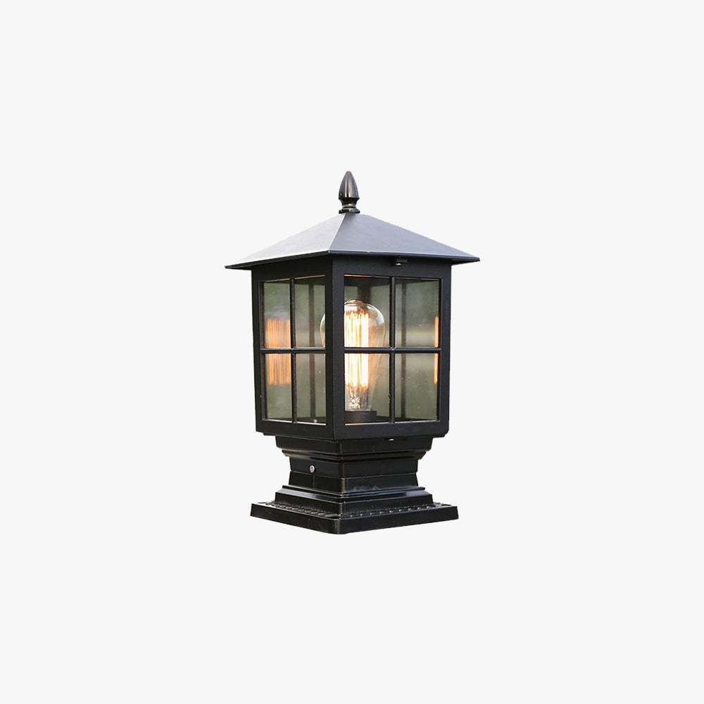 Candeeiro de exterior Arvico, lanterna moderna de vidro com poste LED