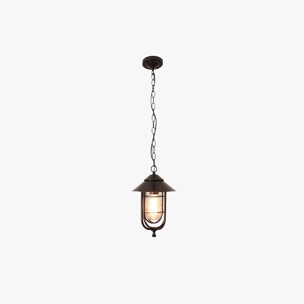 Ray retro-lanternependellampe i metal, sort/bronzefarvet