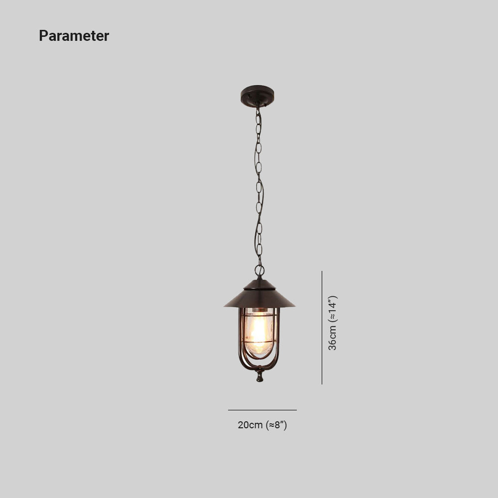 Ray retro-lanternependellampe i metal, sort/bronzefarvet