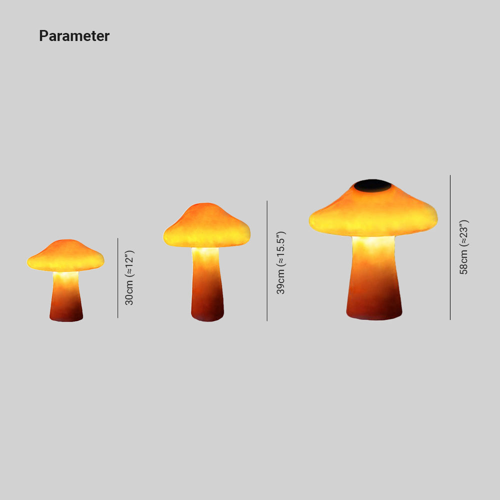 Ray svampeformet udendørs jordlampe, fast tilslutning/solenergi, orange