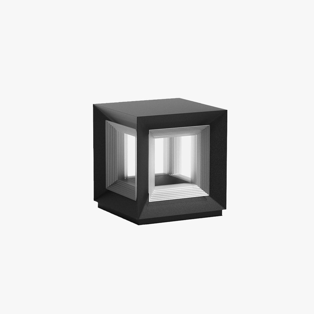 Ray nútímalegir LED-kubbar úr málmi fyrir utandyra, svartir