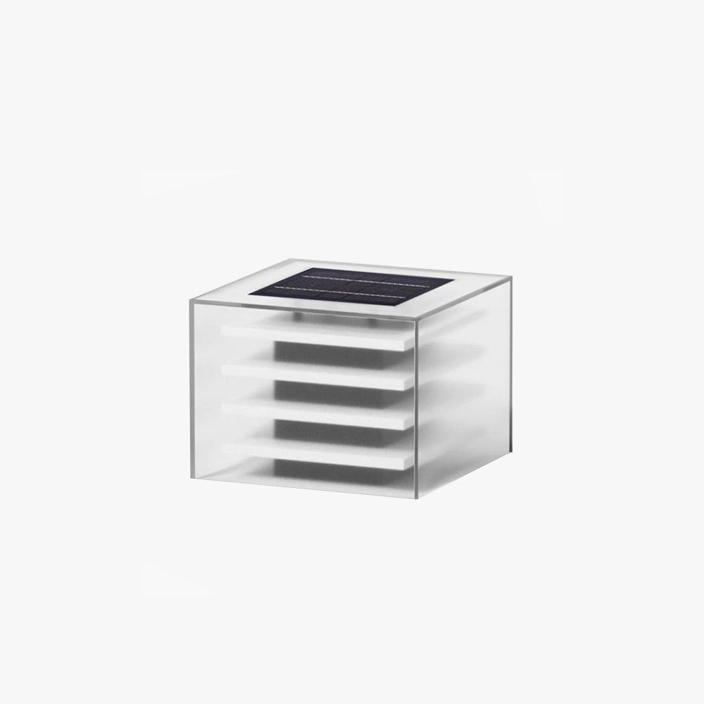 Ray Modern Rectangular Metal Outdoor Solar Lamp, Black