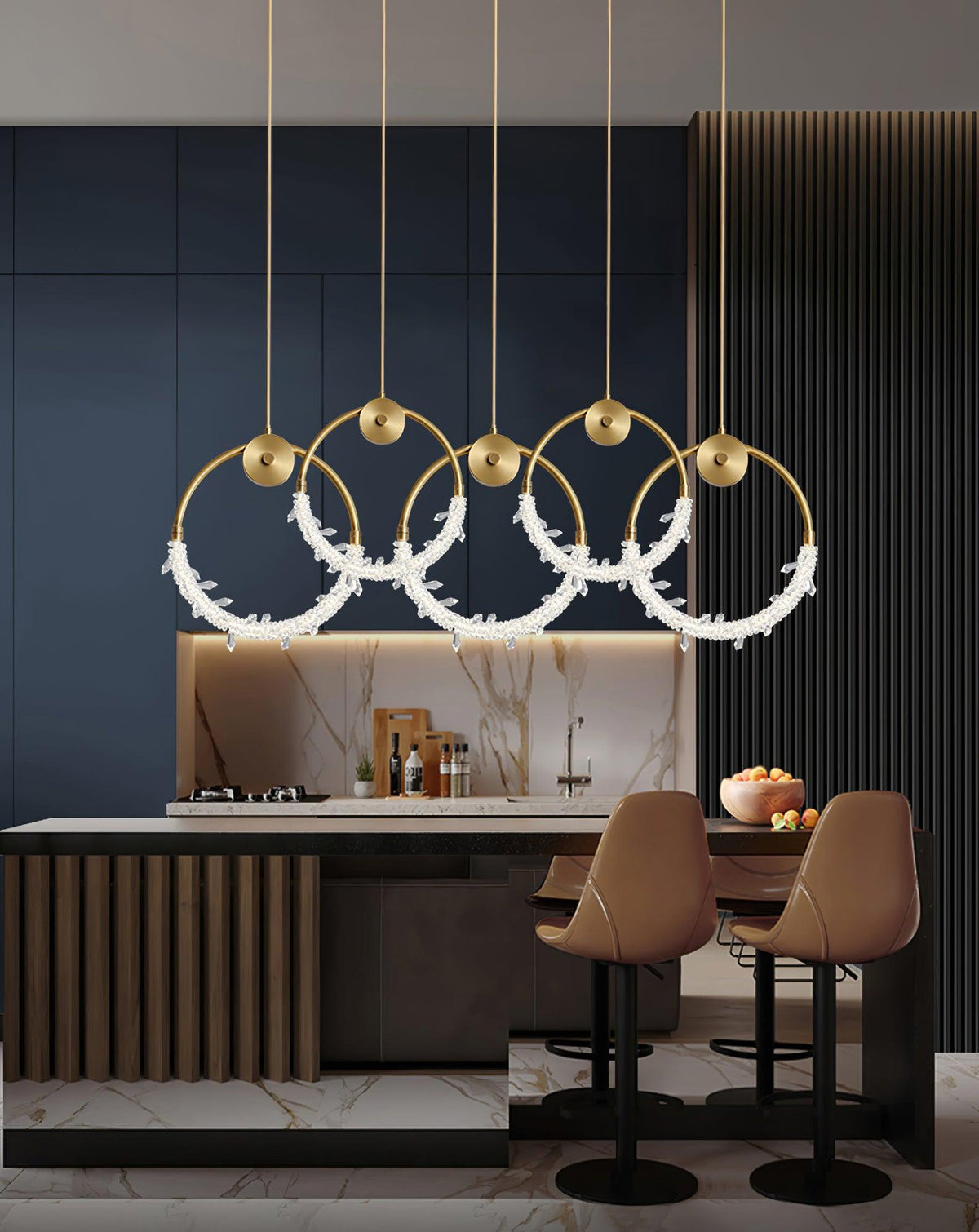 Lustre glæsilegt kristalshengiljós