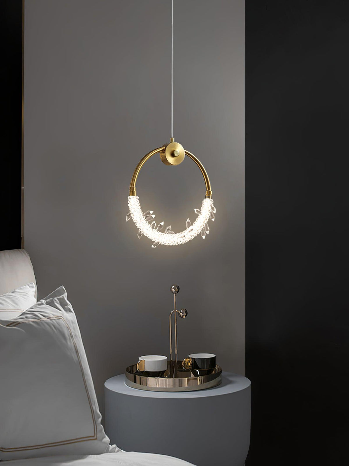 Lustre glæsilegt kristalshengiljós