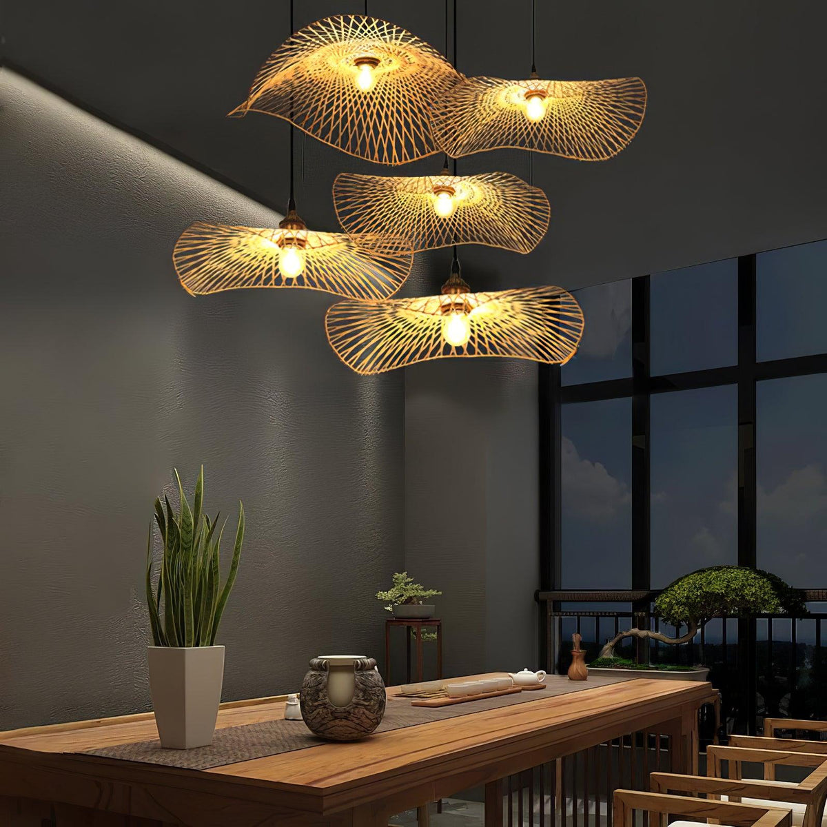 Twirl-bamburunkoinen riippuvalaisin