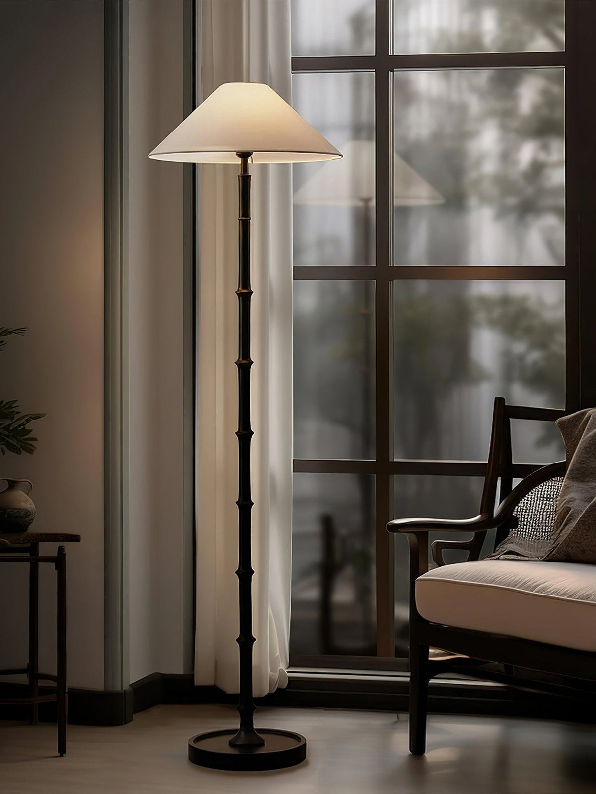 Zen golvlampa med bambuknut