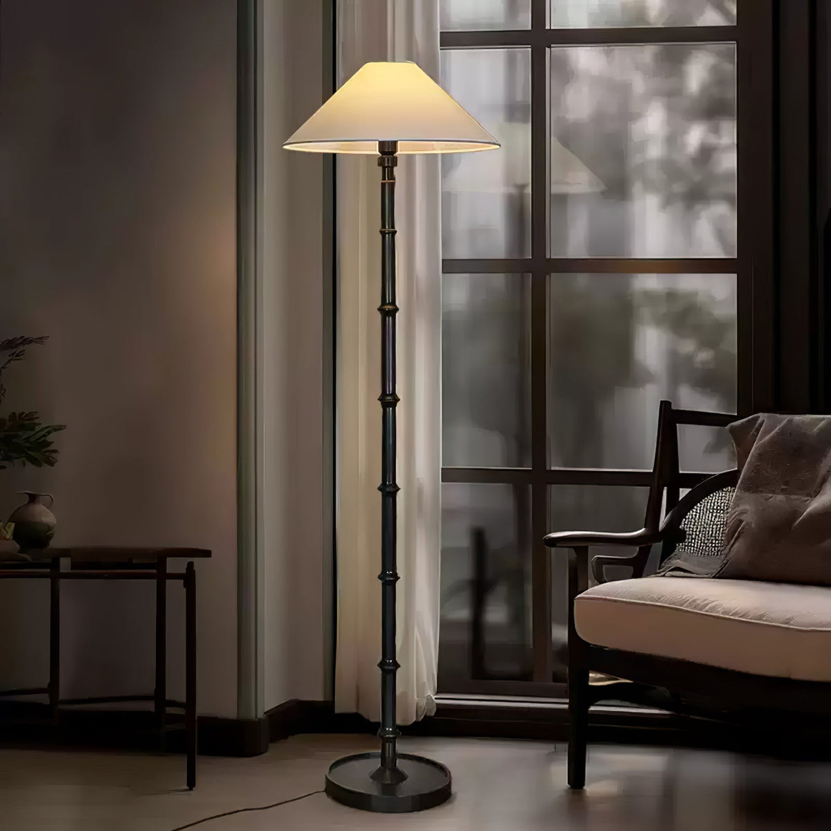 Zen golvlampa med bambuknut